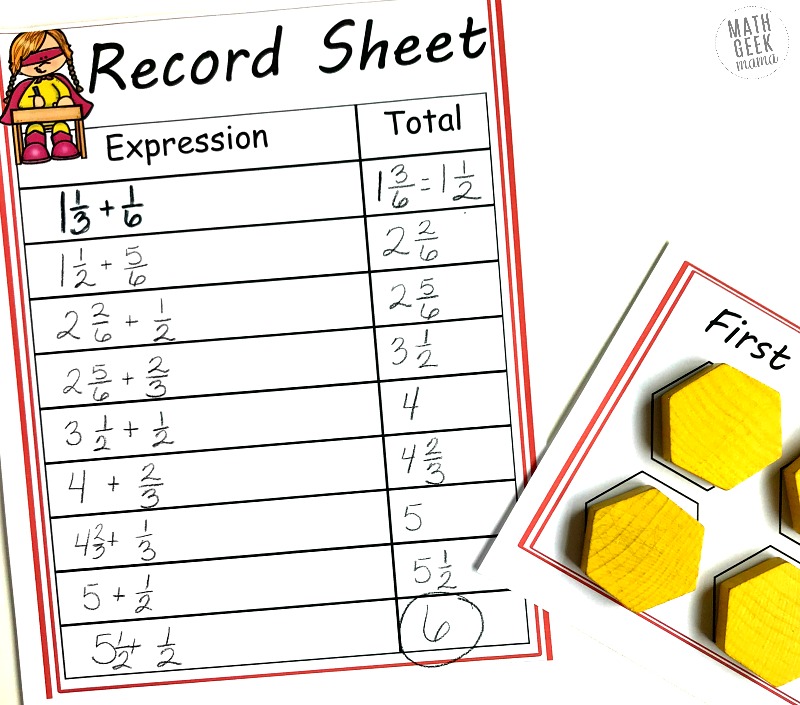 Looking for a visual, hands on way to teach kids adding fractions with unlike denominators? This fun adding fractions game will help kids learn how to add fractions and see equivalent fractions in an easy, non-threatening way! Get it free!