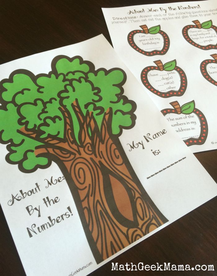 Apple Tree About Me Math Activity_MathGeekMama
