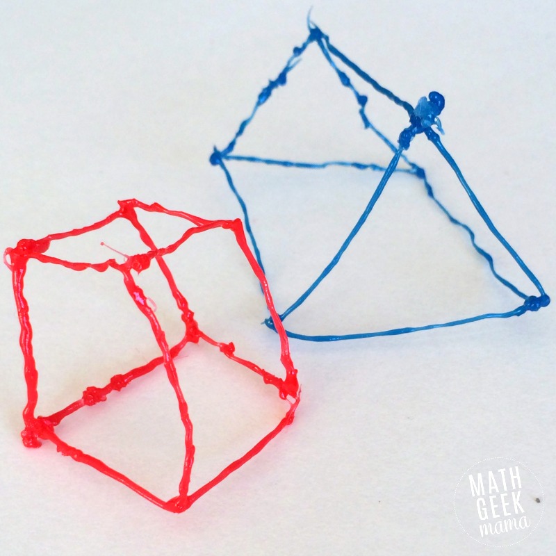 Learning about 3D shapes with Atmosflare 3D pen is such a fun and hands on way to learn about shapes and see how all the sides fit together! Plus you have the finished product to admire!