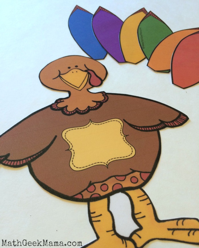 This fun, Thanksgiving themed math activity is such a great way to get kids thinking about numbers! The possibilities are endless so this can be used with kids of any age!