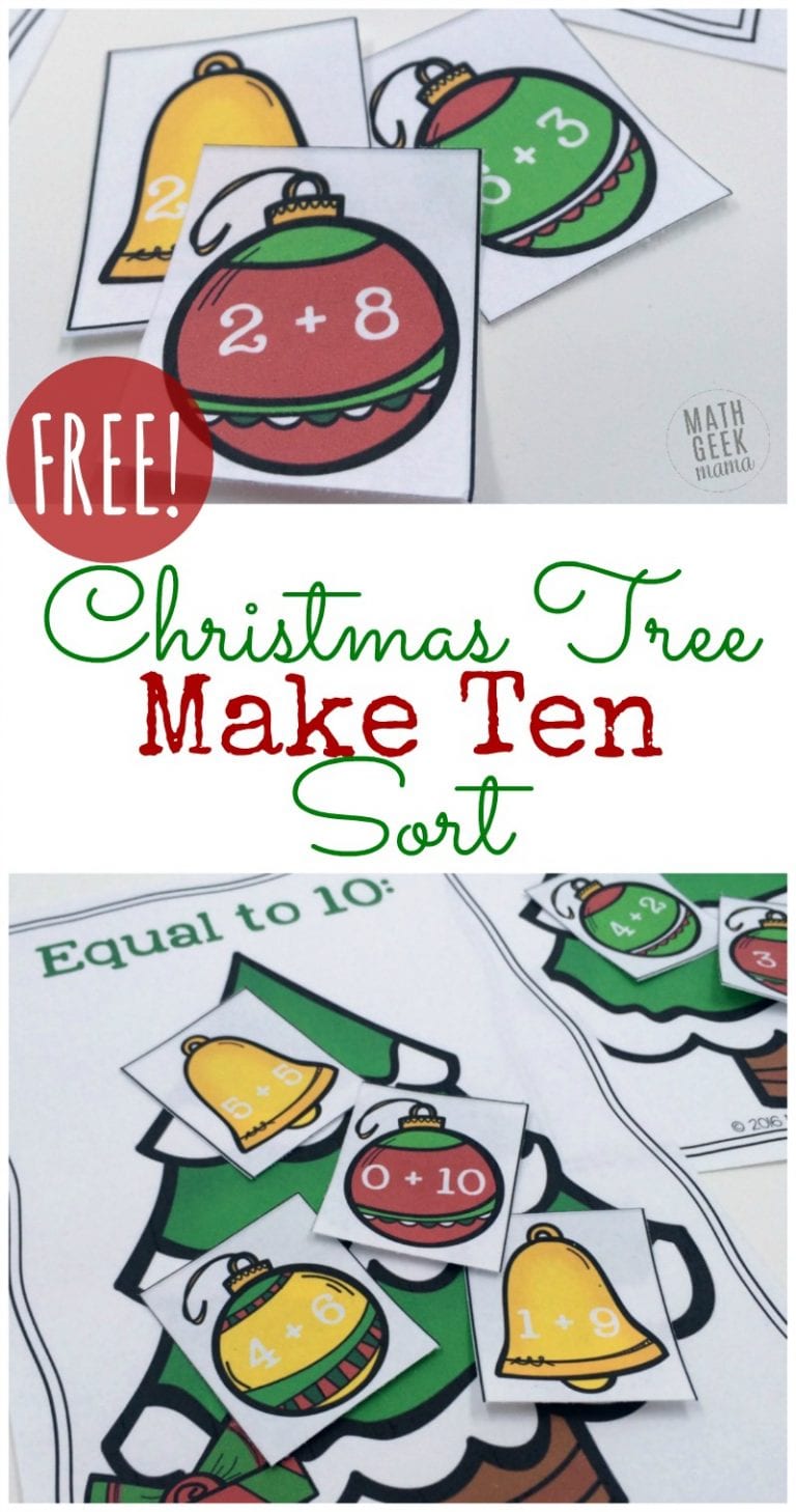 Christmas Make Ten Sort {FREE}