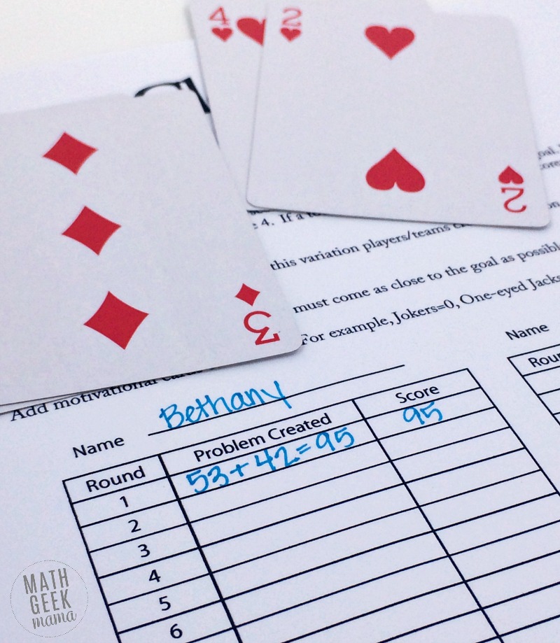 This 2-digit addition card game is a super simple way to practice addition skills, but also encourage problem solving and deepen an understanding of place value. Even though it's simple to set up and play, the math will challenge and strengthen your kids skills. 