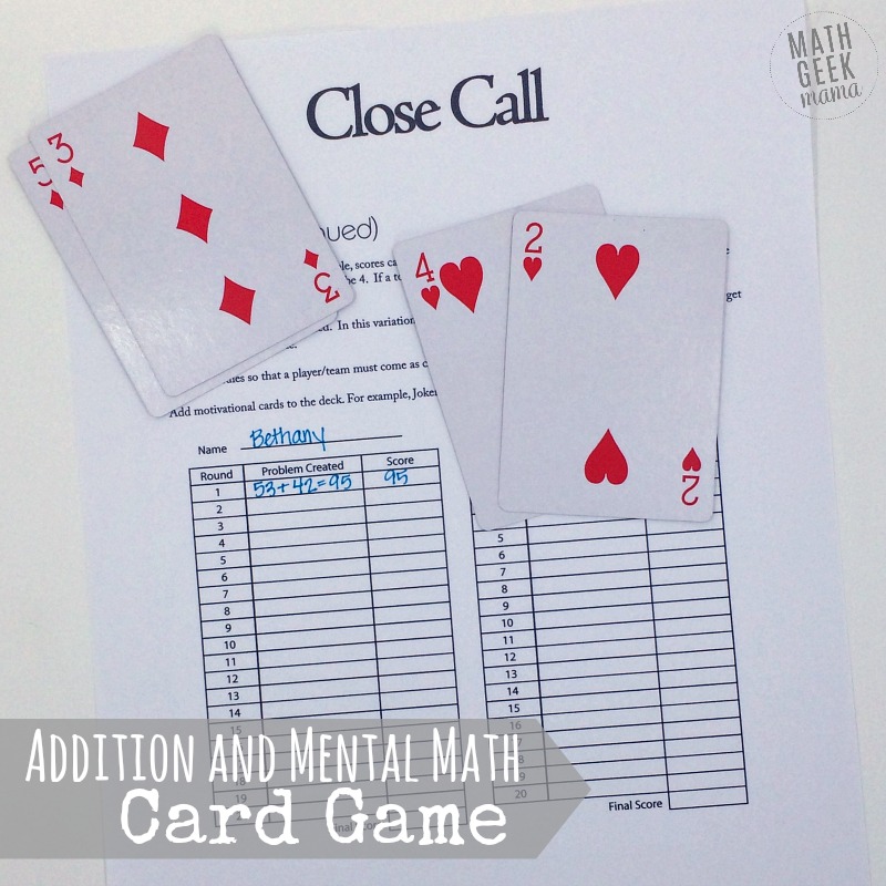 This 2-digit addition card game is a super simple way to practice addition skills, but also encourage problem solving and deepen an understanding of place value. Even though it's simple to set up and play, the math will challenge and strengthen your kids skills. 