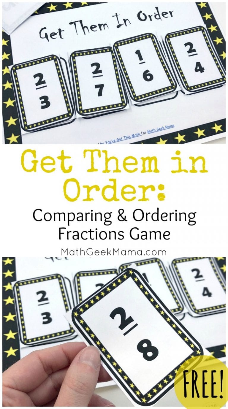 {FREE} Get Them in Order: Comparing Fractions Game