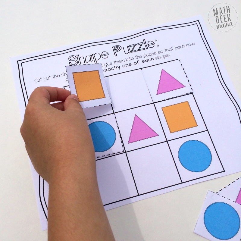 These fun, cut and paste logic puzzles are the perfect way to help your preschooler work on their logical reasoning skills! Plus, use them as an opportunity to discuss shapes, and work on fine motor skills!