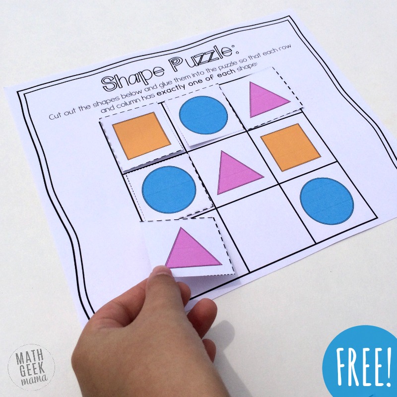 These fun, cut and paste logic puzzles are the perfect way to help your preschooler work on their logical reasoning skills! Plus, use them as an opportunity to discuss shapes, and work on fine motor skills!