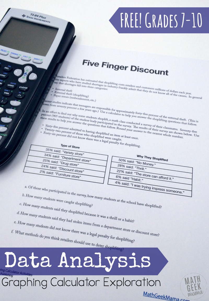 Want an interesting and engaging data set to help your students practice important math skills? This data analysis worksheet and project is sure to stir up great conversations and help your students explore a variety of math skills! FREE for middle and high school classes. 