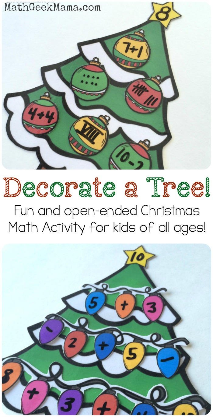 This Christmas math activity helps increase number sense, and gets kids to think creatively about numbers! There are so many ways to use it depending on the age of your students, so the possibilities are endless!