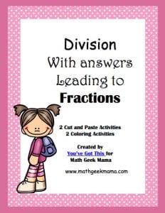 Division of whole numbers with fraction answers cover