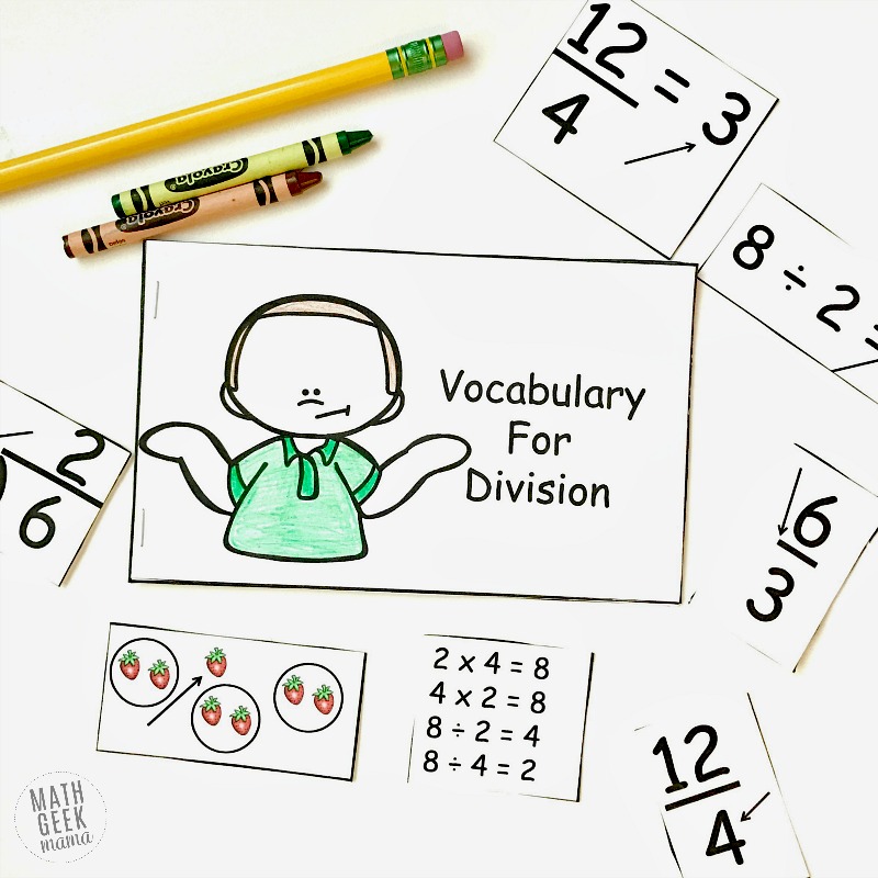 Do your students struggle with all the math specific vocabulary terms related to division? It's a mouthful! This fun, interactive division vocabulary booklet will help kids learn the terms, and give them a handy reference to go back to later. 