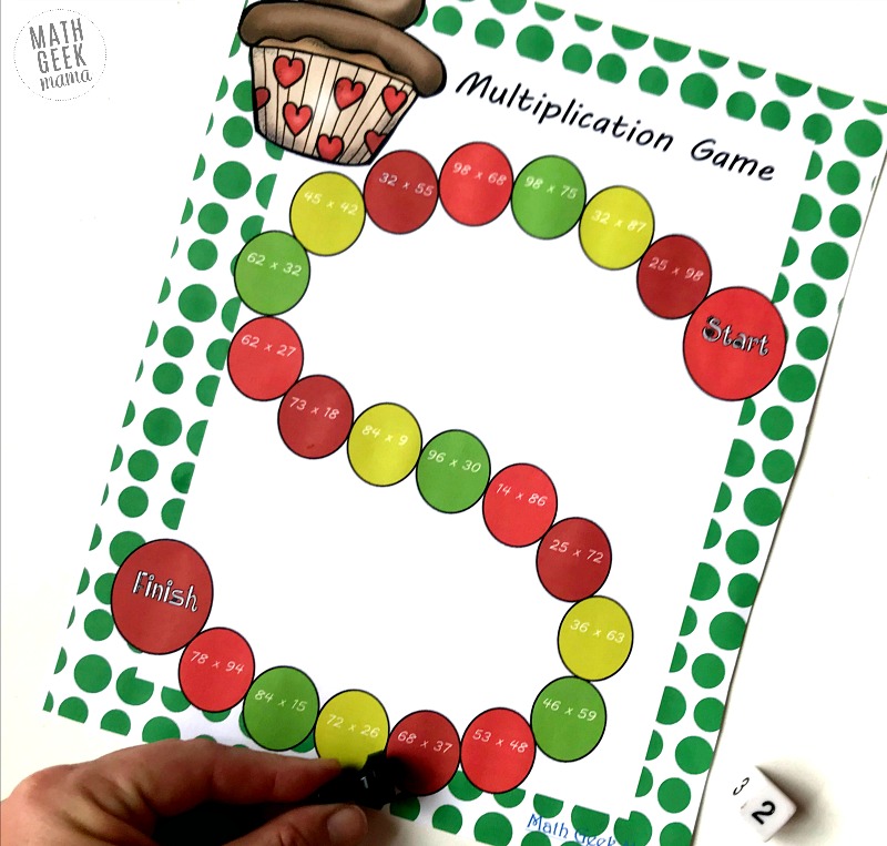 Need a fun and quick review of double digit multiplication? This set of 3 printable board games is an easy way for kids to get in some extra double digit multiplication practice. Plus, they're free and low-prep, making it a win-win!