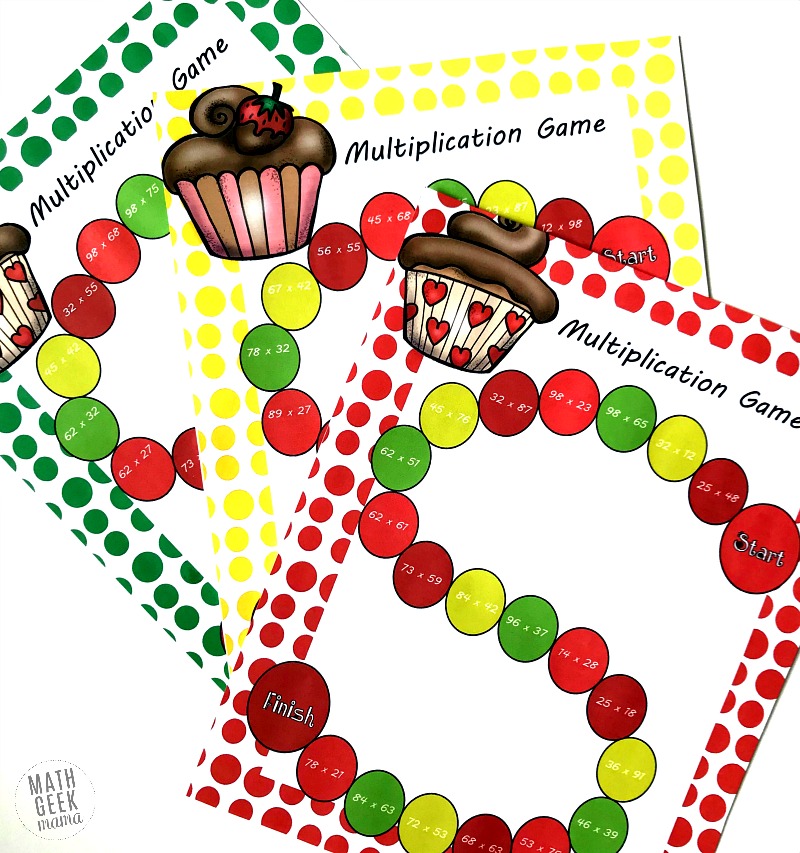 Need a fun and quick review of double digit multiplication? This set of 3 printable board games is an easy way for kids to get in some extra double digit multiplication practice. Plus, they're free and low-prep, making it a win-win!