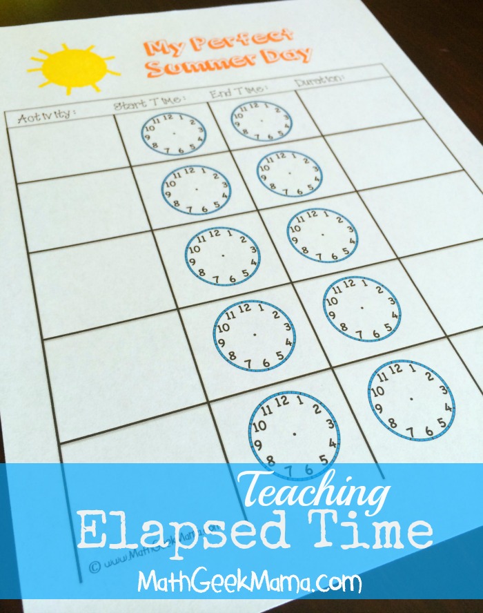 Elapsed Time Free Practice Page_Math Geek Mama