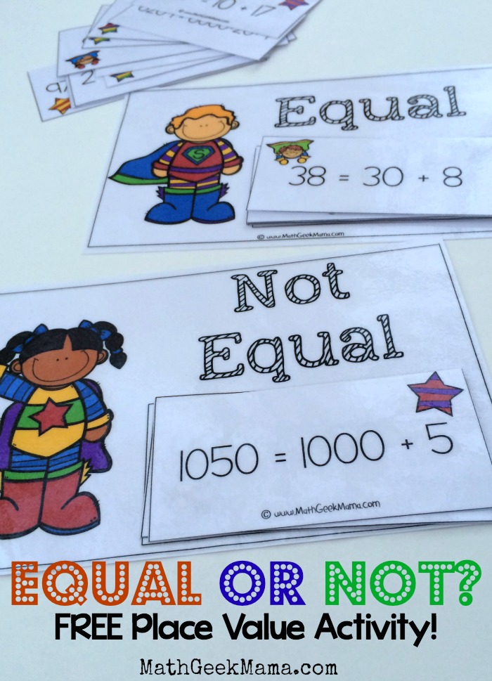 This is such a fun way for kids to work on expanded form and place value! This simple sort is low prep and helps kids understand when number forms are equal or not equal. 