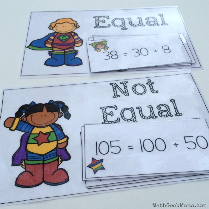 This is such a fun way for kids to work on expanded form and place value! This simple sort is low prep and helps kids understand when number forms are equal or not equal. 