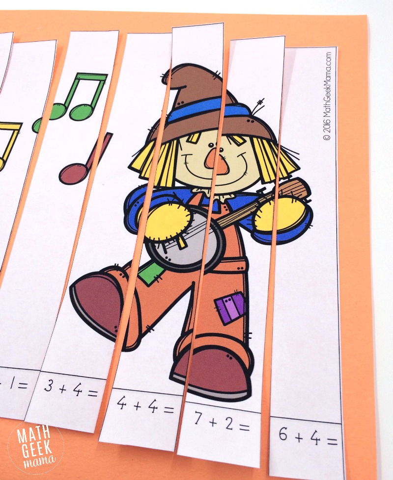 These adorable and simple to use addition and subtraction puzzles are perfect for Fall. Help kids increase their fact fluency as they solve the problems, and then place them in order to complete the puzzle. Then, glue them down for a fun finished product!