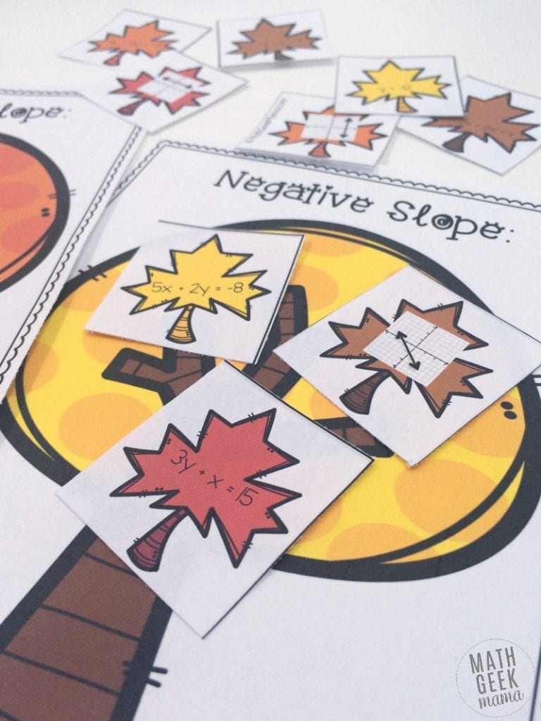 Fall Leaves Sort: Slope Activity {FREE}
