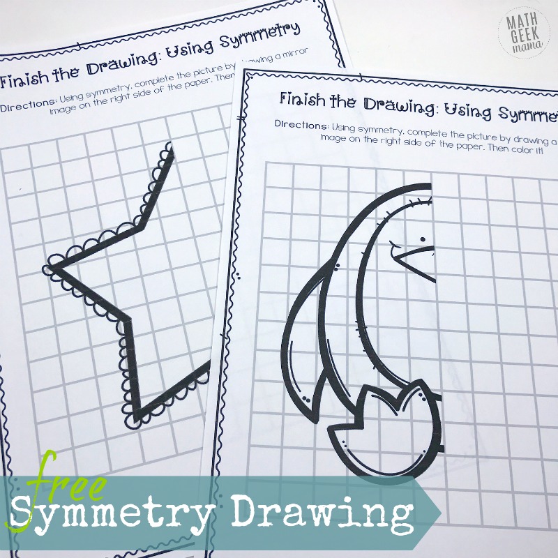 Looking for some extra symmetry practice? These finish the drawing pages are fun for kids of all ages and help deepen their understanding of symmetry. They also include grid lines to help kids be more precise.