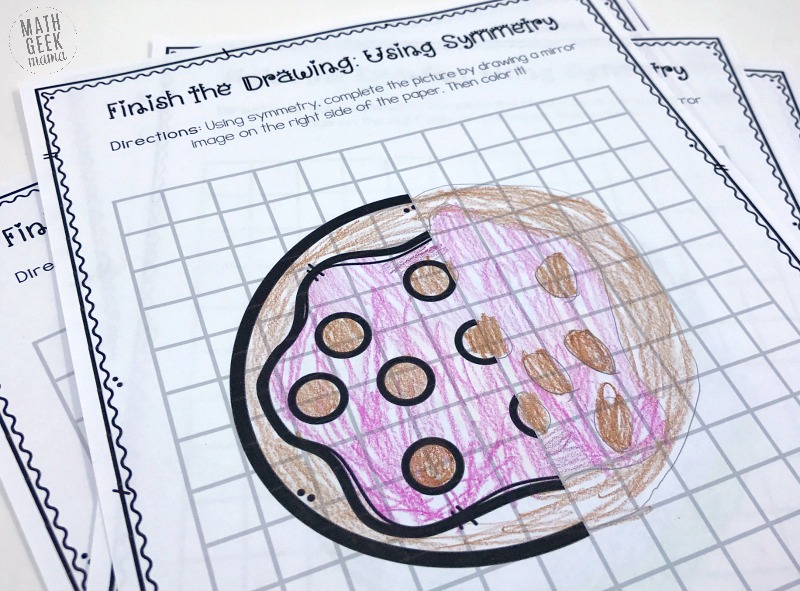 Looking for some extra symmetry practice? These finish the drawing pages are fun for kids of all ages and help deepen their understanding of symmetry. They also include grid lines to help kids be more precise.