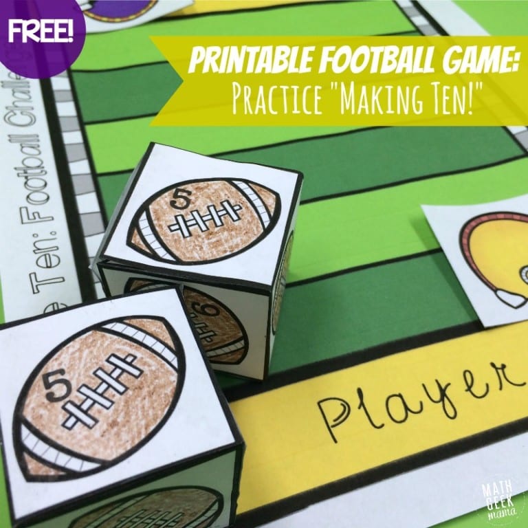 Football Themed Addition Game {FREE!}