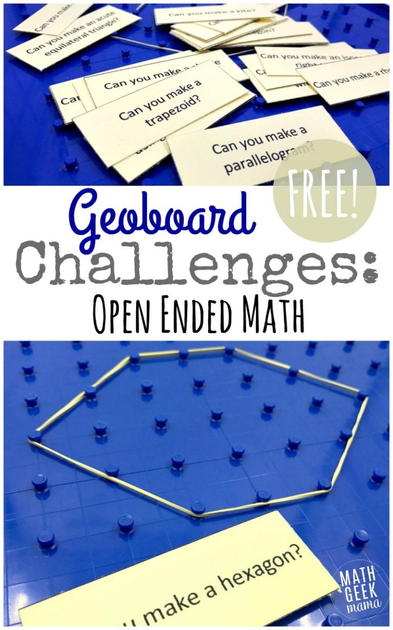 Geoboard Activity Cards {FREE Geometry Challenge}