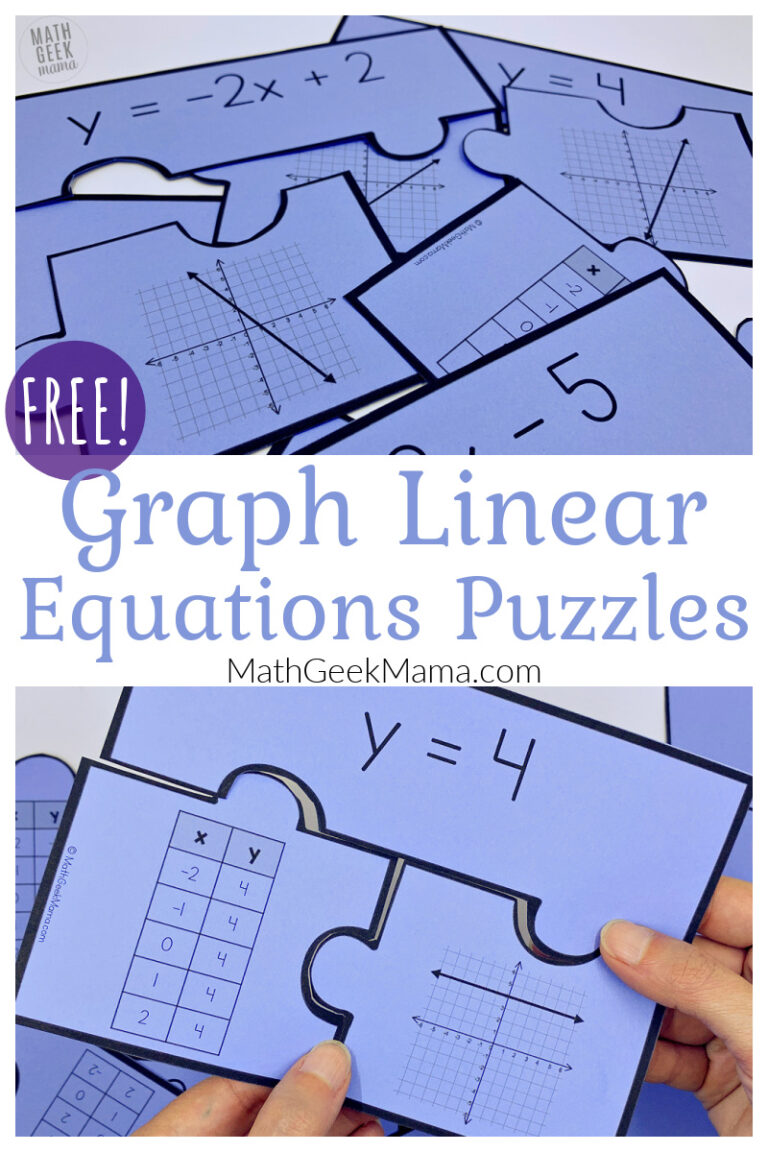 {FREE} Graph Linear Equations Puzzles: Match Equation, Table & Graph