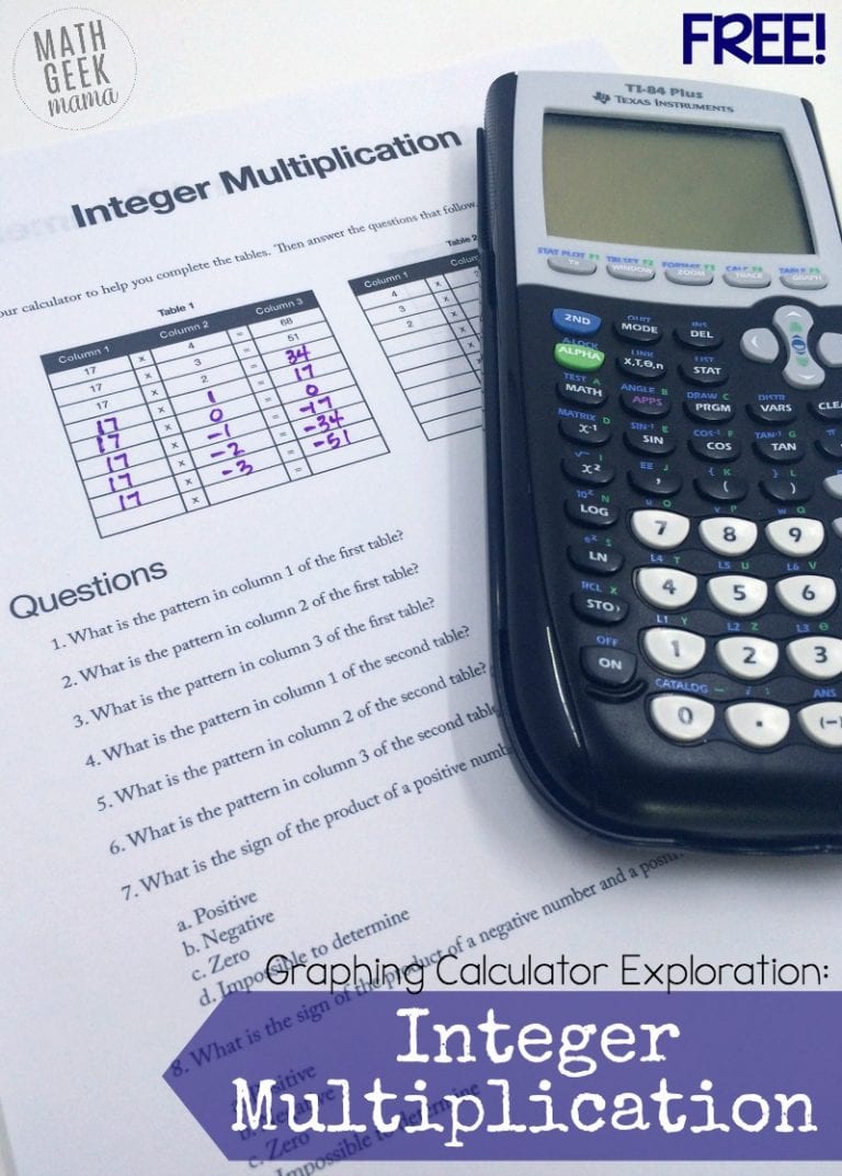 Teaching Integer Multiplication {FREE Graphing Calculator Activity}