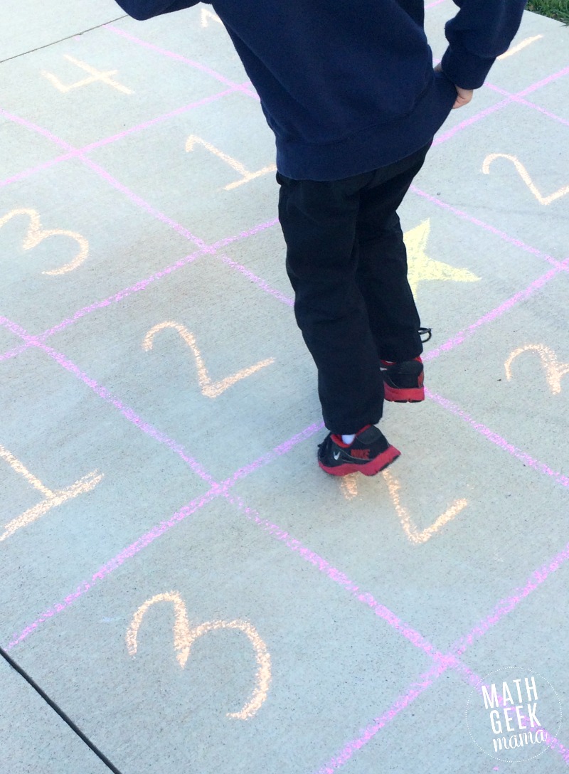 This unique game challenges kids to think logically, as well as practice counting! After playing, challenge kids to make a sidewalk chalk jumping maze of their own!