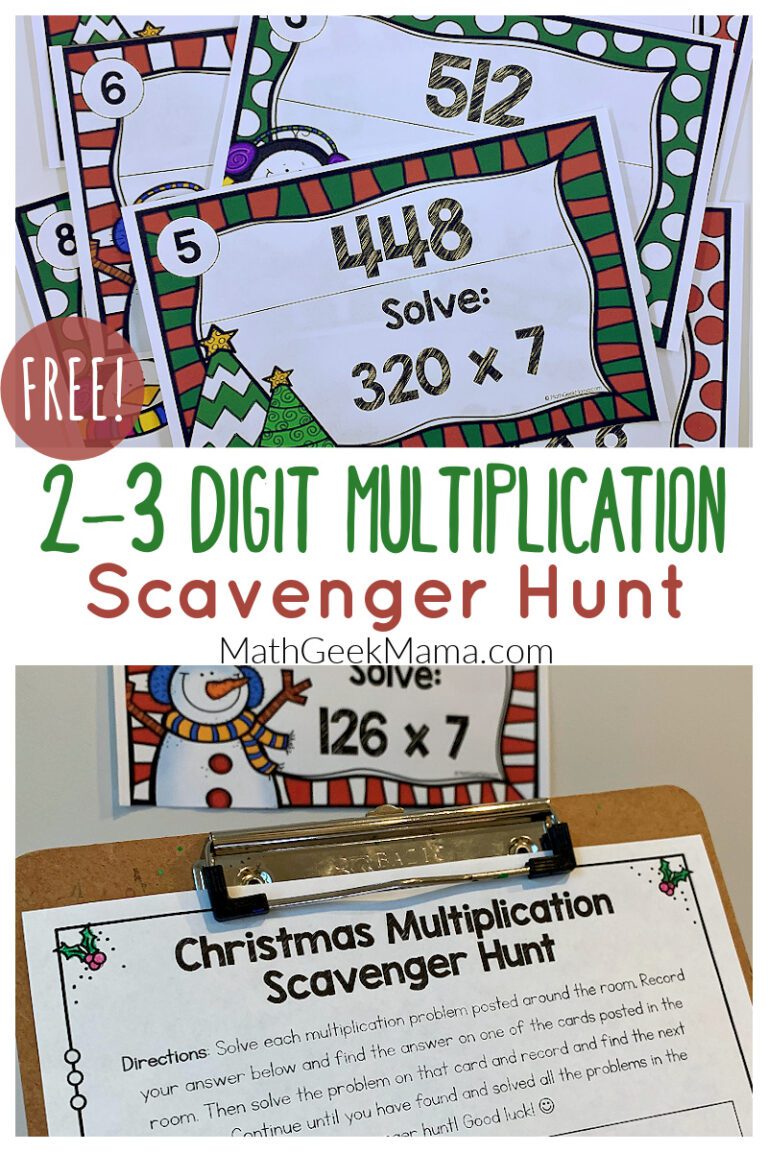 2-3 Digit Multiplication Christmas Scavenger Hunt – 4th Grade