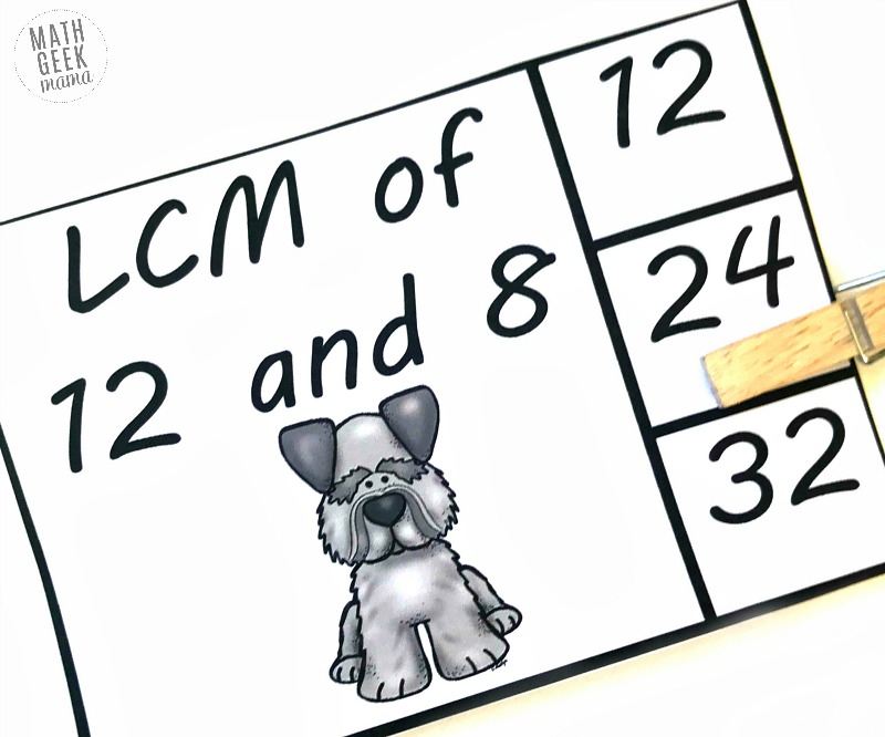 Provide some quick and easy least common multiple practice with this cute set of clip cards. This is such an important stepping stone skill, you'll want to be sure that kids are fluent and confident finding the LCM. 