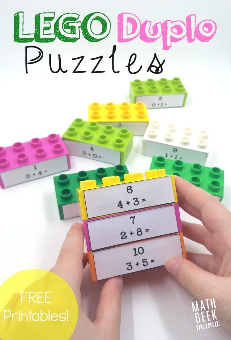 LEGO Duplo Math Puzzles {FREE Printables}