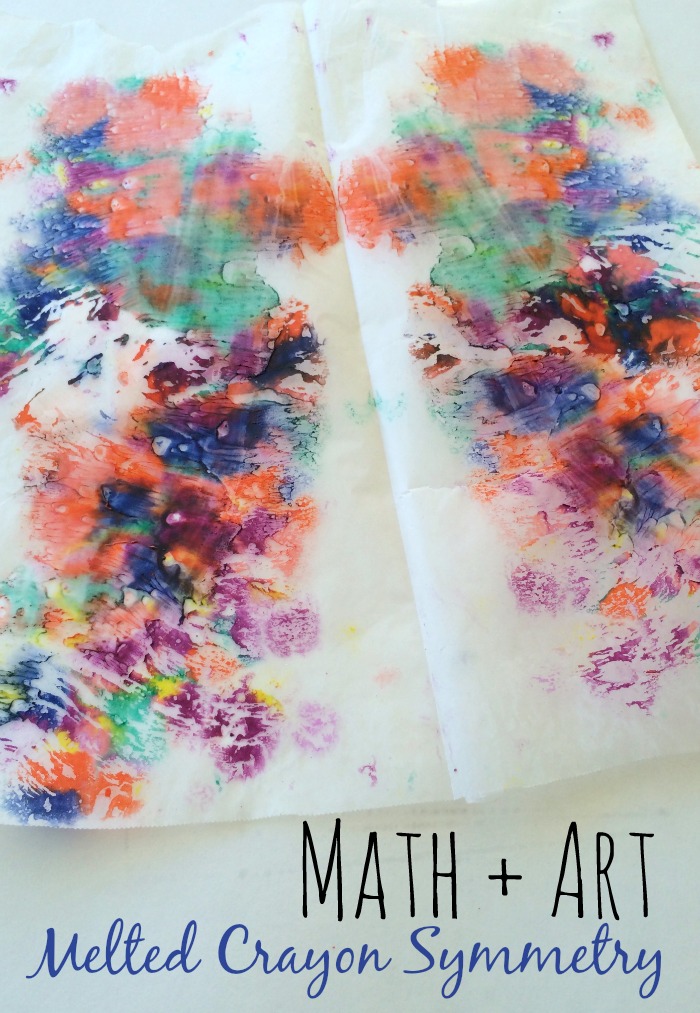 I love this simple, melted crayons art project for introducing symmetry! 