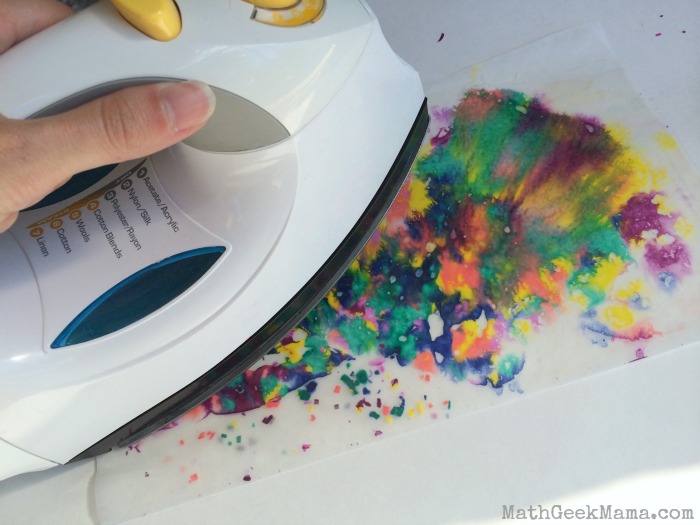 I love this simple, melted crayons art project for introducing symmetry! 