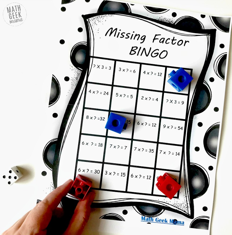 Want to deepen your kids' multiplication skills? Challenge them with this fun and FREE Missing Factor Game! This will help review facts, make the connection to division and prepare them for Algebra in the future!