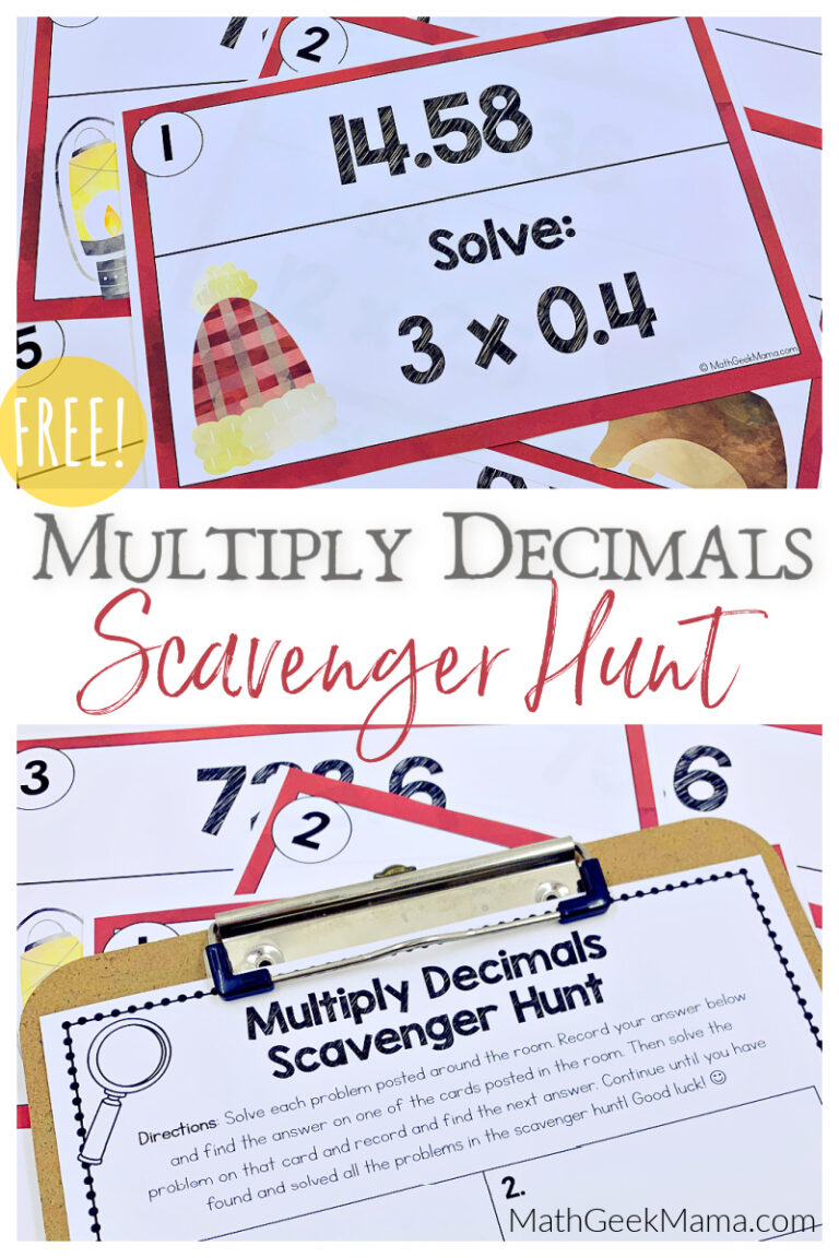 Multiply Decimals Classroom Scavenger Hunt {FREE}