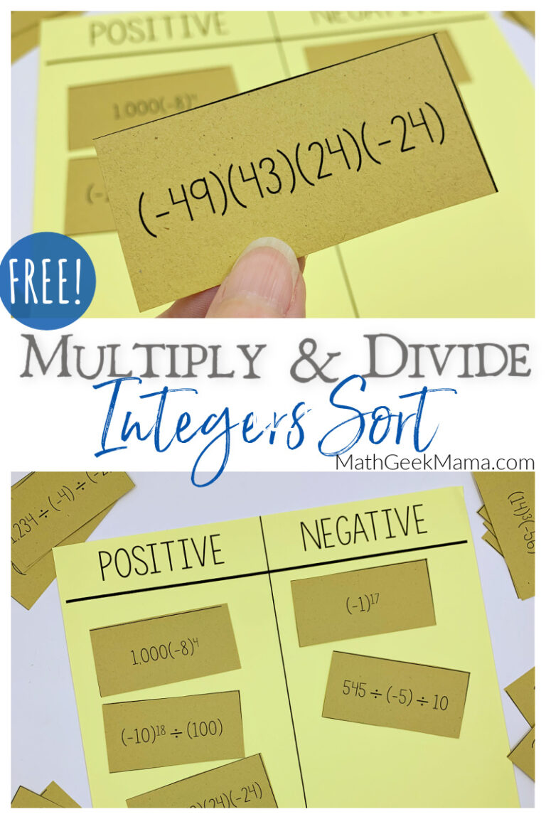 {FREE} Multiply & Divide Integers Sorting Challenge