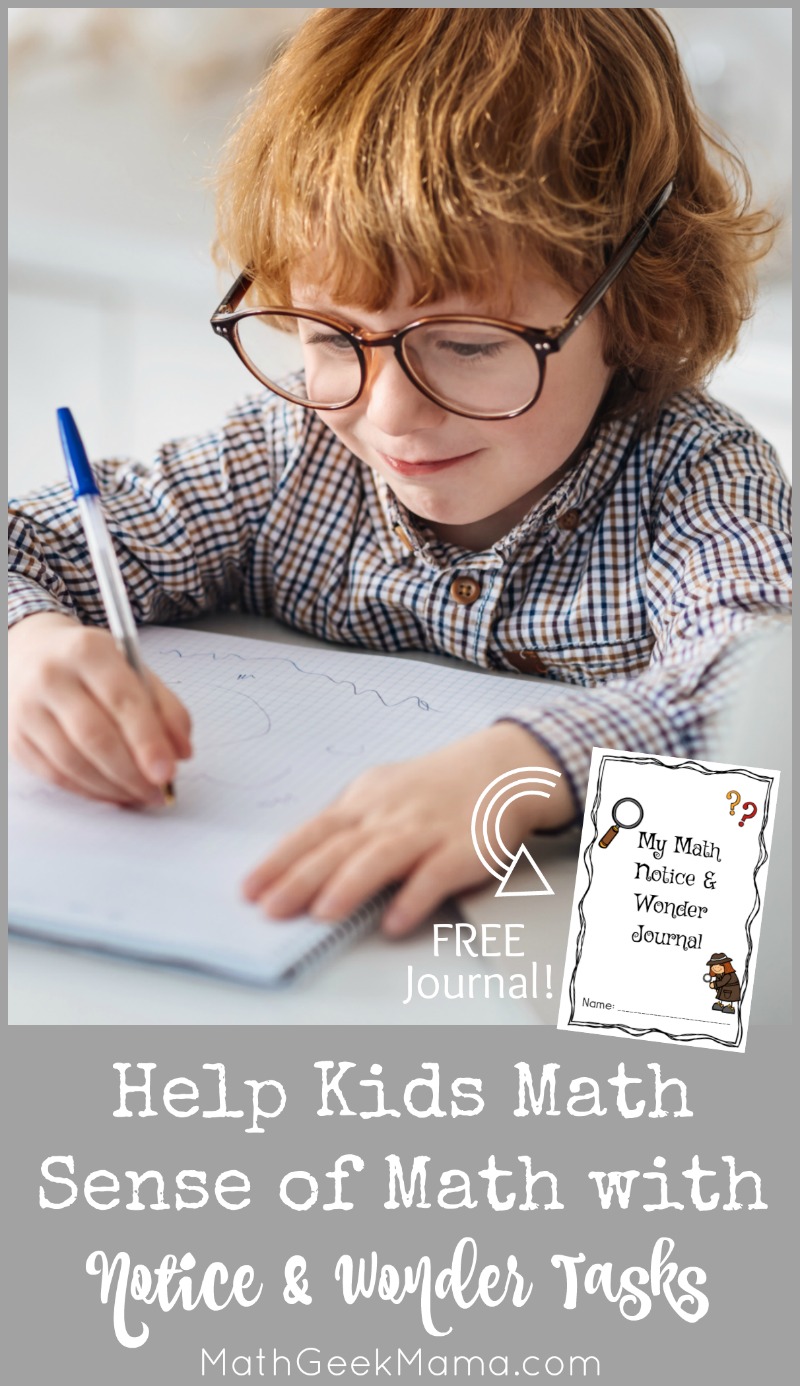 Do your kids struggle with word problems? Do they get stuck on a math task and don't know how to start? Help kids make sense of math and learn to communicate big ideas using a notice and wonder routine. This simple, yet powerful change to math problem solving could make all the difference in student undersanding and acheivement. Plus, grab a free printable journal for your kids to record all the things they notice and wonder. 