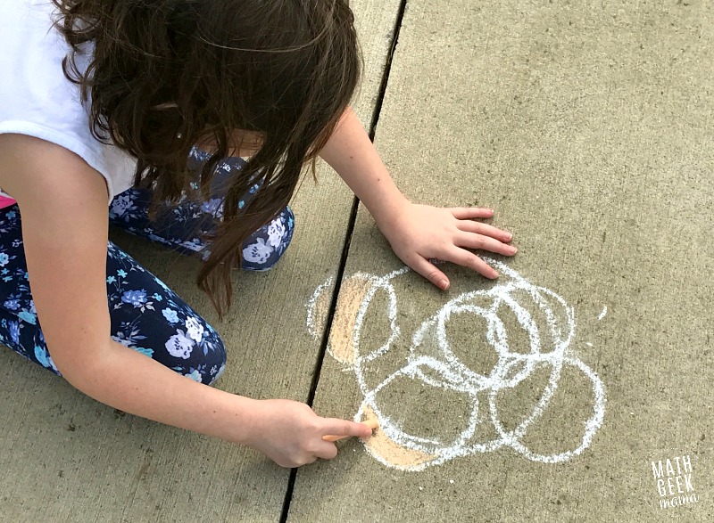 Looking for a fun, yet super simple way to engage your kids this Pi Day? This Pi Day art project is just as fun with paper and colored pencils as it is with sidewalk chalk! Learn more and get a free printable recording page in the full post!