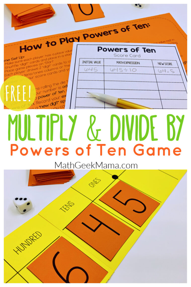 {FREE} Multiply & Divide by Powers of Ten Game: Includes Exponents