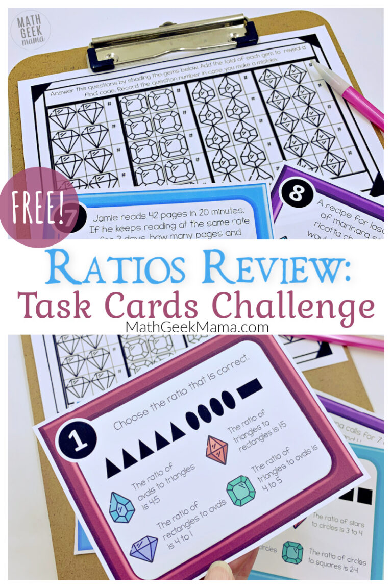 {FREE} Ratios Task Cards Review Game – 6th Grade – Printable