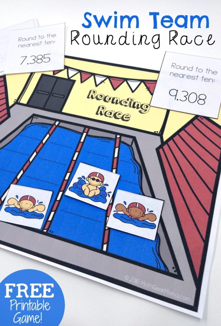 Swim Meet Printable Rounding Game {FREE}