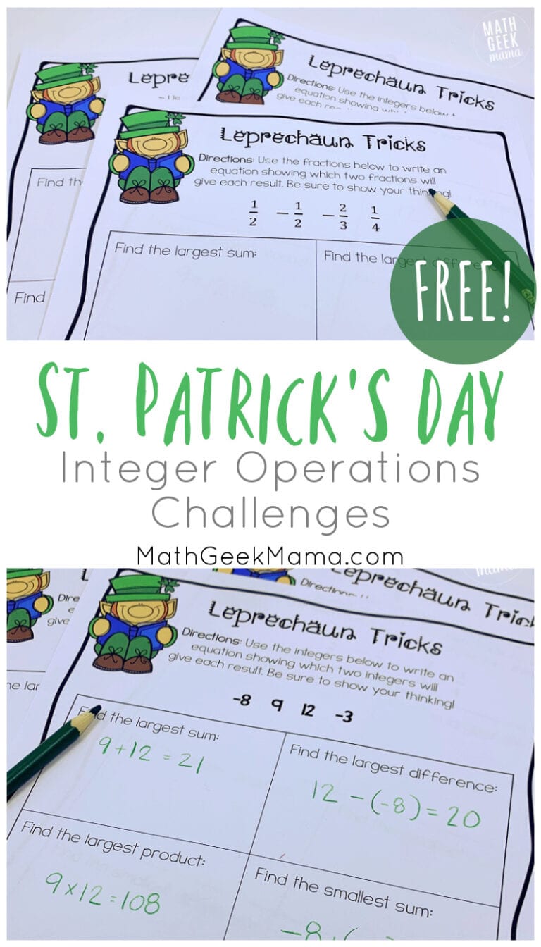 Leprechaun Tricks: Integer Challenges {FREE}