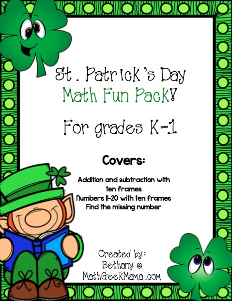 St. Patrick’s Day Math Pack {K-1}