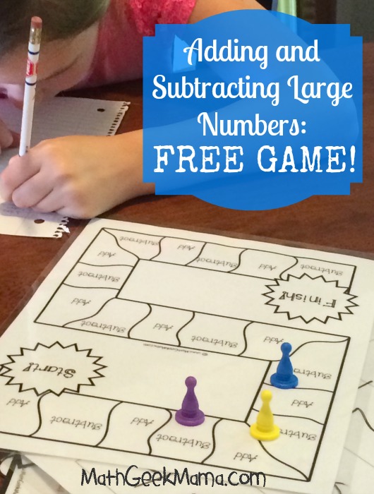 Adding and Subtracting Large Numbers: FREE Game!