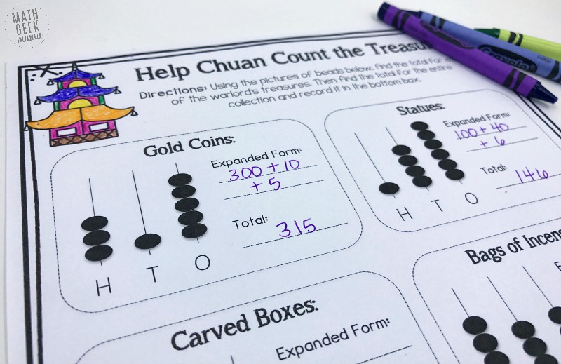 These fun and low prep learning activities are a great way to extend the learning with the book, "The Warlord's Beads." Teach kids about place value and large numbers and ancient China with this cute math storybook. 