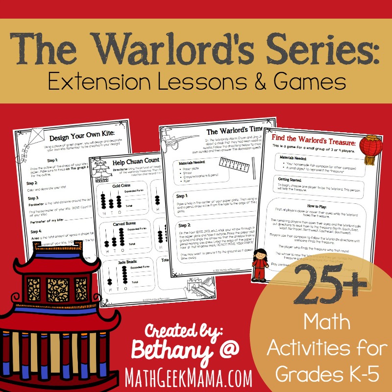 Extend the learning with this fun set of math storybooks using these extension lessons. The Warlord's Series is a great set of books to teach kids important math concepts and learn about ancient China. 