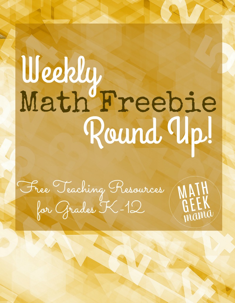 Weekly Math Freebie Round Up