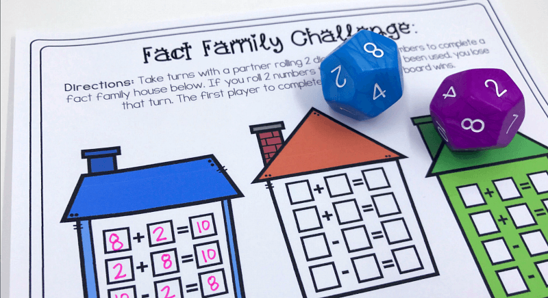 Help kids learn and explore addition and subtraction with these cute fact family game boards. There are so many variations, you can easily differentiate for individuals, small groups or play together as a class! Grab the whole set FREE from Math Geek Mama.