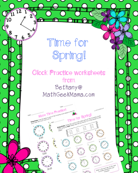 Time For Spring! {FREE Telling Time Practice Worksheets!}